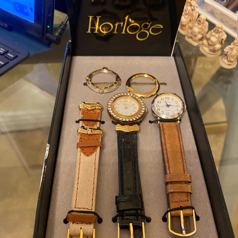 Horloge quartz double watch set. NIB